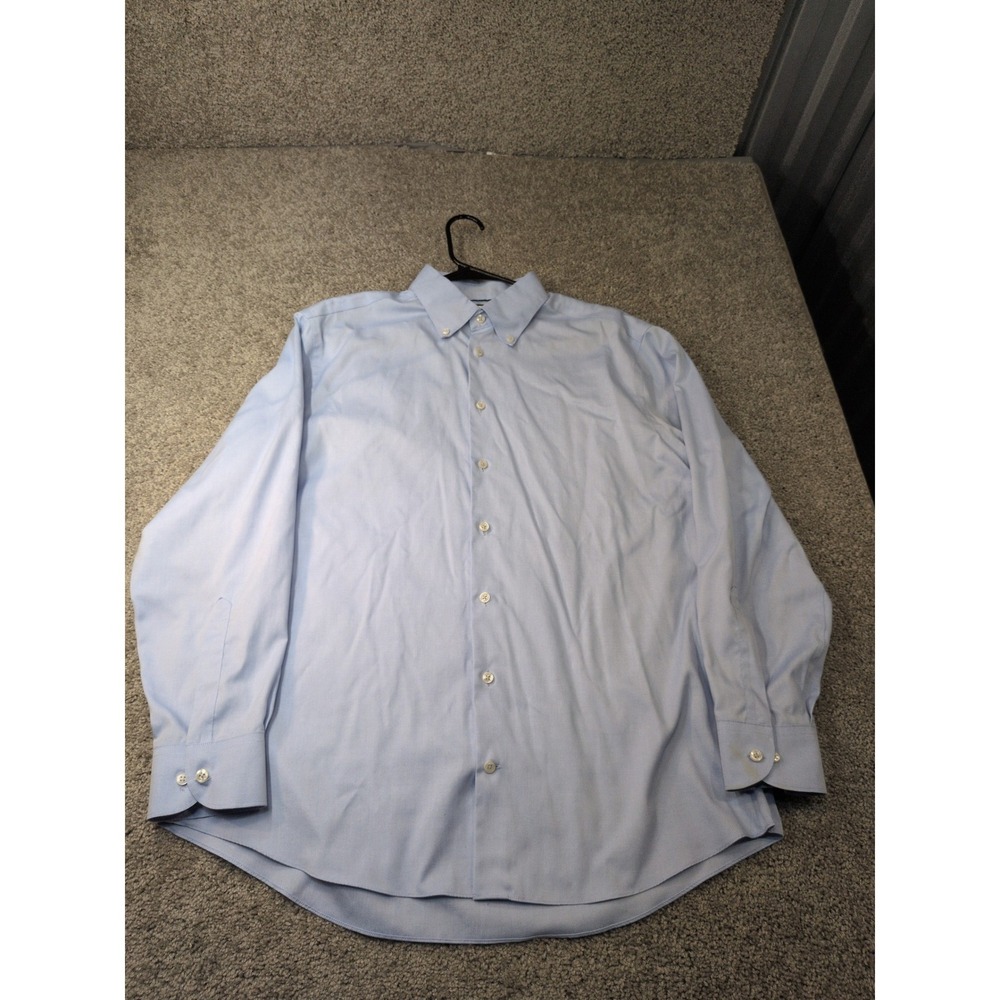 Charles Tyrwhitt Slim Fit Non-Iron Dress Shirt Light Blue Mens 17/34 Button Down